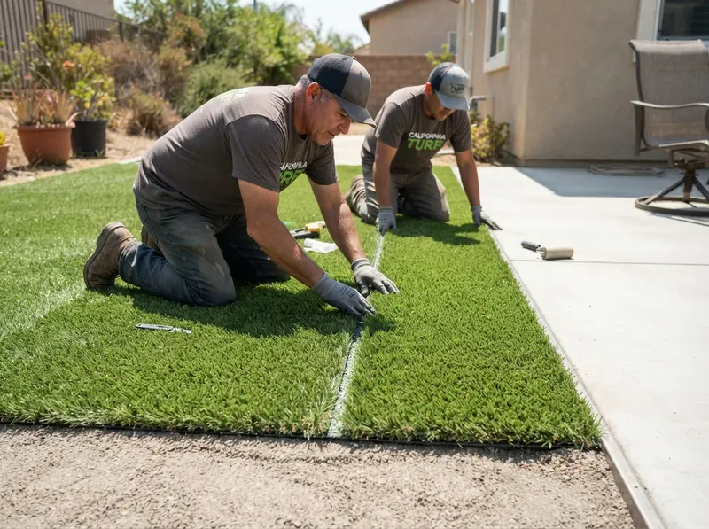 Synthetic turf installation in Homeland, CA