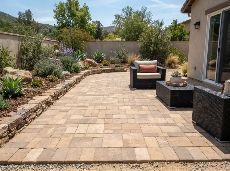 Paver patio installation in Homeland CA
