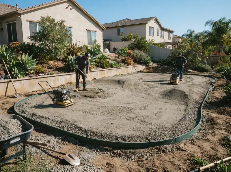 Yard prep for putting greens in California