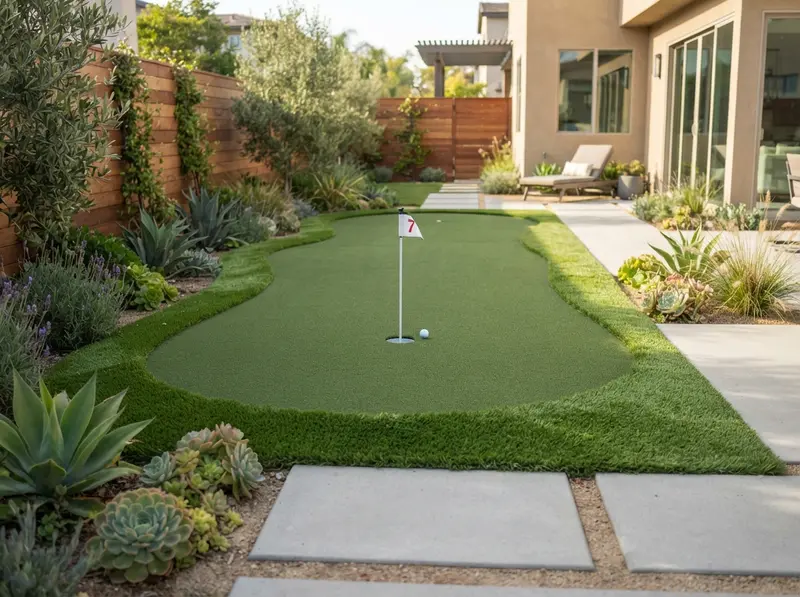Putting greens for compact backyard landscapes in Homeland